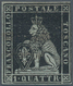 Italien - Altitalienische Staaten: Toscana: 1851, 1 Qu Black Unused Without Gum, All Sides Full Marg - Tuscany