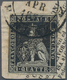 Italien - Altitalienische Staaten: Toscana: 1851, 1 Qu Black On Grey Paper Tied By Double Circle Can - Tuscany