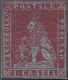 Italien - Altitalienische Staaten: Toscana: 1851, 1 Cr Lilac-carmine Red On Blue Paper Unused With P - Tuscany