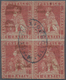Italien - Altitalienische Staaten: Toscana: 1851, 1 Cr Carmine On Grey In Block Of Four With Red "PD - Tuscany