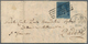 Italien - Altitalienische Staaten: Toscana: 1851, 6 Cr Blue On Blue Tied By Dash Stamp Cancel And Be - Tuscany