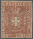 Italien - Altitalienische Staaten: Toscana: 1860, 80 Cent. Brownish Red Unused Without Gum, Two Side - Tuscany