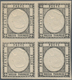 Italien: 1860, 1/2 Tor Black Colour-proof In Block Of 4 With Inverted Middle Piece, Unused Without G - Marcophilia