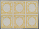 Italien: 1860, 20 Gr Brownish-yellow PROOF In Block Of 6 With Missing Middle Piece (embossing), Unus - Marcophilia