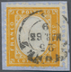 Italien: 1862, 80c. Yellow, Bright Colour And Clear Embossing, Normally Perforated With Some Irregul - Marcophilia