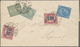 Italien: 1878, Revaluation Overprints On Officials/Vittorio Emanuele, Mixed Franking Cypher 1c. Oliv - Marcophilia