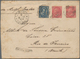 Italien: 1881. 40 C Carmine Red De La Rue, Turin Printing, Two Singles In TWO KINGS MIXED FRANKING T - Marcophilia