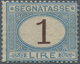 Italien - Portomarken: 1870, 1 L Blue/brown Mint With False Gum And A Rest Of Hinge, The Stamp Is A - Segnatasse