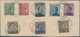 Italienische Post In Der Levante: 1909, Part Cover Bearing Set Of Eight Values 10 Para On 5 C. Green - Amtliche Ausgaben