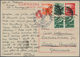 Italien - Ganzsachen: 1945: Postal Stationery Card 3 L. Red, Uprated By 7 L. And Used After WWII Fro - Ganzsachen