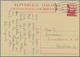 Italien - Ganzsachen: 1951/1958: 35 L Red "Quadriga" Double Postal Stationery Card, Question Part Fr - Stamped Stationery