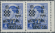 Kroatien: 1941, 4din. Ultramarine With Trial Overprint In BLACK, Right Marginal Horizontal Pair, Min - Kroatien