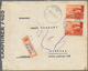 Kroatien: 1941, Cover Address For Letters To England Via Portugal: 7k. Orange-brown, Vertical Pair O - Kroatien