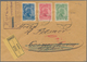 Liechtenstein: 1912, 5 H Green To 25 H Blue On Registered Cover (shortend At Top) With Censor Ship F - Briefe U. Dokumente