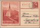 Liechtenstein - Ganzsachen: 1930, 20 Rp. Schloßhof, Bild Kirche Schaan, Bedarfskarte Von Vaduz Nach - Stamped Stationery