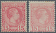 Monaco: 1885, Prince Charles III. 15c. Carmine Rose Two Singles In Different Shades, Mint Hinged And - Unused Stamps