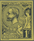 Monaco: 1891, Prince Albert I. 1fr. Black On Yellow IMPERFORATE Single On Ungummed Paper, Unlisted I - Unused Stamps