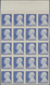 Monaco: 1946, Definitive Issue Prince Louis II. Part Set Of Four In IMPERFORATE Blocks Of Twenty Fro - Unused Stamps