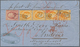 Niederlande: 1867, Willem 15 C. Orange, A Vertical Strip-4 Plus 10 C. Tied Boxed "FRANCO" W. Red "RO - Covers & Documents