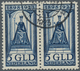 Niederlande: 1923, 25th Anniversary, 5gld. Bue, Horizontal Pair, Fresh Colour And Well Perforated, N - Covers & Documents