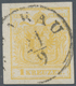 Österreich: 1850, Freimarke 1 Kr. Gelb Gemaschtes Maschinenpapier, Type III, Entwertet Mit Zartem Te - Used Stamps