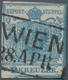 Österreich: 1850, Freimarke 9 Kr. Handpapier In Type I Dunkelblau, Bogenstellung 16 Aus Der Viertelp - Used Stamps