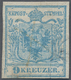 Österreich: 1850, Freimarke 9 Kr. Handpapier In Type I Mit Stark Gebrochener Eck Mit Abscherung Auf - Gebruikt