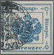 Österreich - Zeitungsstempelmarken: 1858, Doppeladler 1 Kr. Blau In Type IIb Mit Dekorativem MASCHIN - Newspapers