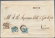 Österreich - Lombardei Und Venetien: 1850, 30 C Braun Und 2x 45 C Blau (1x Randstück) MiF Je Entwert - Lombardo-Venetien