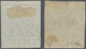 Österreich - Lombardei Und Venetien: 1850, 45 C. Blau HP Zwei Werte Auf GERIPPTEM Handpapier In Zwei - Lombardo-Venetien