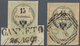 Österreich - Lombardei Und Venetien - Stempelmarken: 1854, 15 C Grün/schwarz, Buchdruck, Zwei Exempl - Lombardy-Venetia