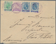 Rumänien - Rumänische Post In Der Levante: 1896, 2 X 10 Pa On 5 B Blue, 20 Pa On 10 B Green And 1 Pi - Levant (Turkey)