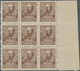 Russland: 1918 'October Revolution' 70k. Brown Right-hand Marginal Block Of 9 Showing Diagonal OFFSE - Used Stamps