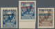 Russland: 1922 'Volga Relief' 100+100r. On 70k. With Ovpt. In Blue And Two Singles 250+250r. On 35k. - Used Stamps