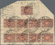 Russische Post In China: 1918 Cut-out From The Backside Of A Letter Franked With 9x 70 Cop. Brown Co - China