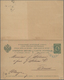 Russische Post In Der Levante - Ganzsachen: 1897, Used Postal Stationery With Paid Reply Card 4 Kop. - Turkish Empire