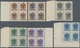 Schweden: 1916, "Landstormen" Overprints, Complete Set Of Eleven Values In (mainly Marginal) Blocks - Used Stamps