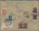 Sowjetunion: 1923, Multicoloured Franked (many Stamps With Revaluation) Registered Airmail Cover Fro - Briefe U. Dokumente