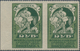 Sowjetunion: 1923 'Exhibition' 2r. Green/pale Green, Left-hand Marginal Pair, Perf 12½, IMPERF VERTI - Briefe U. Dokumente