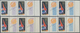Sowjetunion: 1962 '1st Soviet Space Ship' 10k., Four Marginal Strips Of Four With Se-tenant Stamps/o - Covers & Documents