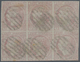 Spanien: 1853, 6cs. Carmine Rose, Block Of Six, Fresh Colour And Full Margins All Around, Clearly Ca - Used Stamps