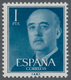 Spanien: 1955, Definitives "General Franco", 1pts. Blue, Colour Essay, Unmounted Mint, Certificate G - Gebraucht