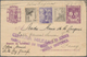 Spanien - Ganzsachen: 1945, Spain Postal Stationery Card 15 C. Violet Upgraded With SG 878, 5c Sepia - 1850-1931