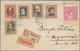 Ungarn: 1919, Communist Issues, Set Of Five Tied "SOPRON 919 JUL 18" To Registered Express Inland Co - Oblitérés