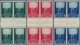 Vatikan: 1945. Opfer Des Krieges, 3 Werte Im Viererblock Mit Senkrechten Zwischenstegen Zwischen Den - Unused Stamps