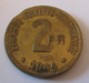 France - Monnaie 2 Francs "FRANCE" 1944 Fautée / Faute De Frappe, Flan Clipé - Philadelphie - Rare - Autres & Non Classés