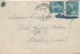 2 DEMIS SEMEUSE 140 TÊTE BECHE + 140 SUR LETTRE Obl CANNES GARE 8/5/24 - INTERESSANT  ! - 1906-38 Semeuse Camée