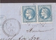 CHARENTE Soubise GC 3445 Paire 20c Lauré + Cachet Perlé - 1849-1876: Période Classique