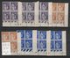 France - 15 Coins Datés Différents Type Paix 363-367 - 15 Corner Plates Different Scott Design A45 - 1940-1949