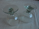 Vintage - 2 Coupes à Pieds En Verre Soufflé - Verre & Cristal